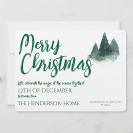 Merry Christmas Holiday Greeting Card Invitation Inbjudningar
