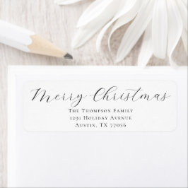 Merry Christmas Holiday Mail Return Address Label Returadress Etikett