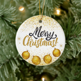 Merry Christmas Holiday Party Glitter Julgransprydnad Keramik