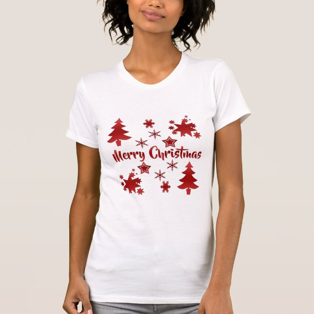 Merry Christmas, Holiday Red Design, T Shirt (Framsida)