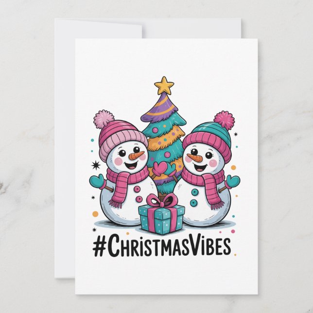 Merry Christmas Holiday Vibes Julkort (Framsida)