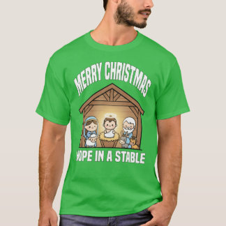 MERRY CHRISTMAS HOPE IN A STABLE Ba boy T Shirt