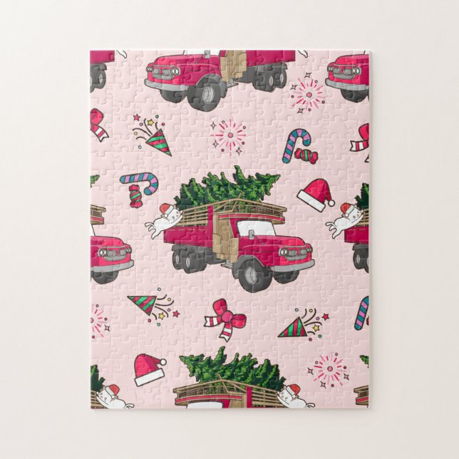 Merry Christmas Icon Pattern - Aesthetic Holiday  Pussel (Vertikal)