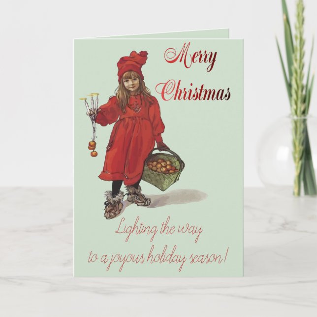 Merry Christmas Iduna Scandinavian Holiday Kort (Framsida)