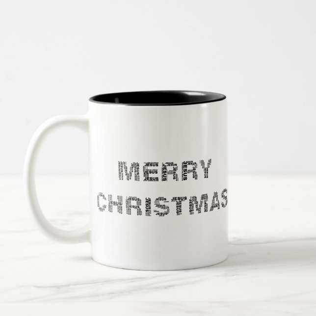 Merry Christmas II Black Två-Tonad Mugg (Vänster)