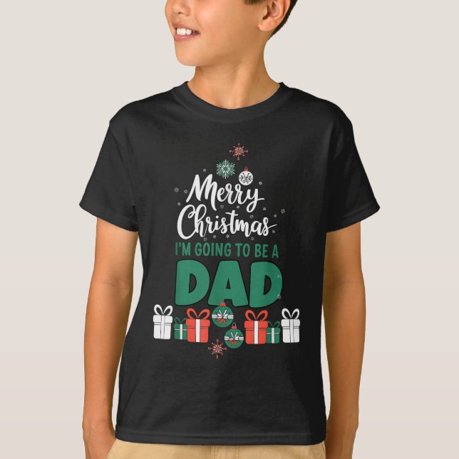 Merry Christmas I'm Going To Be A Dad Pregnant Wif T Shirt (Framsida)