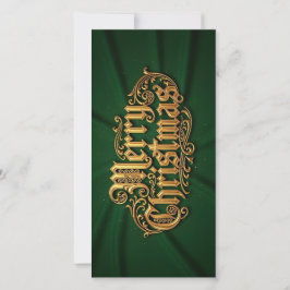 Merry Christmas in goldener Ornament Schrift Julkort