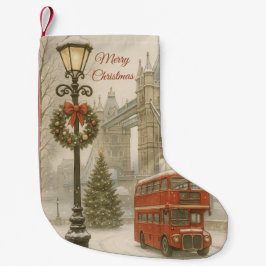 Merry Christmas in London Postcard Traveler Gift Liten Julstrumpa