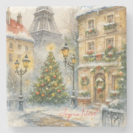 Merry Christmas in Paris Stone Coaster  Stenunderlägg