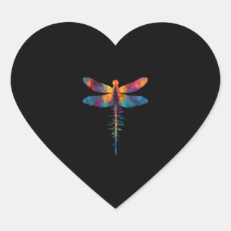 Merry Christmas insect Lover Xmas Dragonfly Christ Hjärtformat Klistermärke