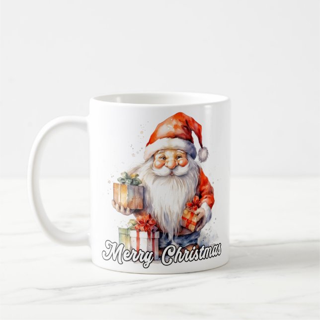 Merry Christmas Jolly Little Santa Claus Kaffemugg (Vänster)