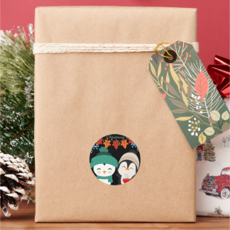 Merry Christmas Joy Sticker | Cute Holiday Labels Runt Klistermärke