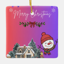 Merry Christmas  Julgransprydnad Keramik