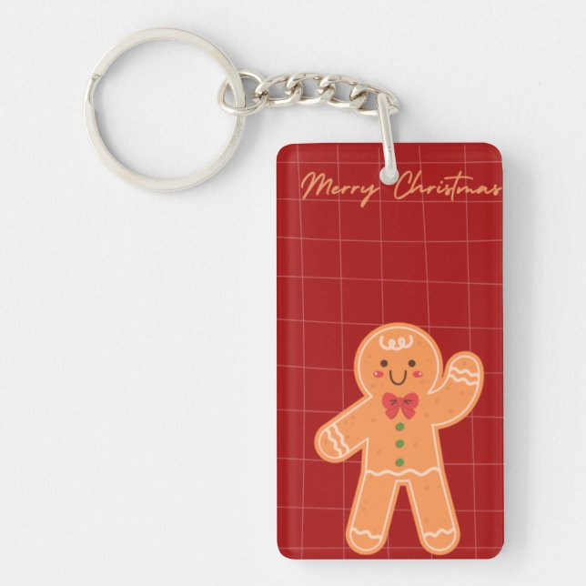 Merry Christmas Keychain | Festive Holiday Gift |  Nyckelring (Framsidan)