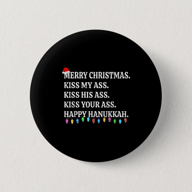 Merry Christmas Kiss My His Your Happy Hanukkah  Knapp (Framsida)