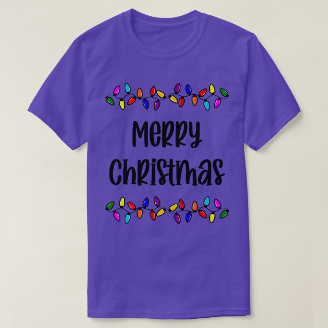 Merry Christmas Lights Premium  T Shirt (Design framsida)