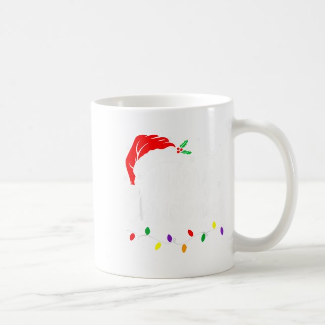 Merry Christmas Lights Red Santa Hat Xmas Family M Kaffemugg (Höger)