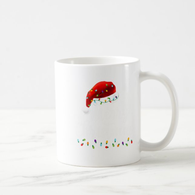 Merry Christmas Lights Red Santa Hat Xmas Family M Kaffemugg (Höger)