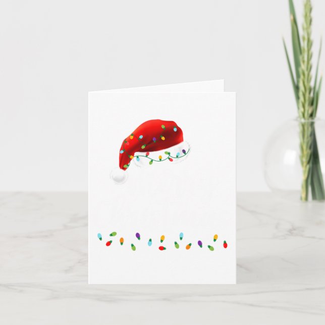 Merry Christmas Lights Red Santa Hat Xmas Family M Kort (Framsida)