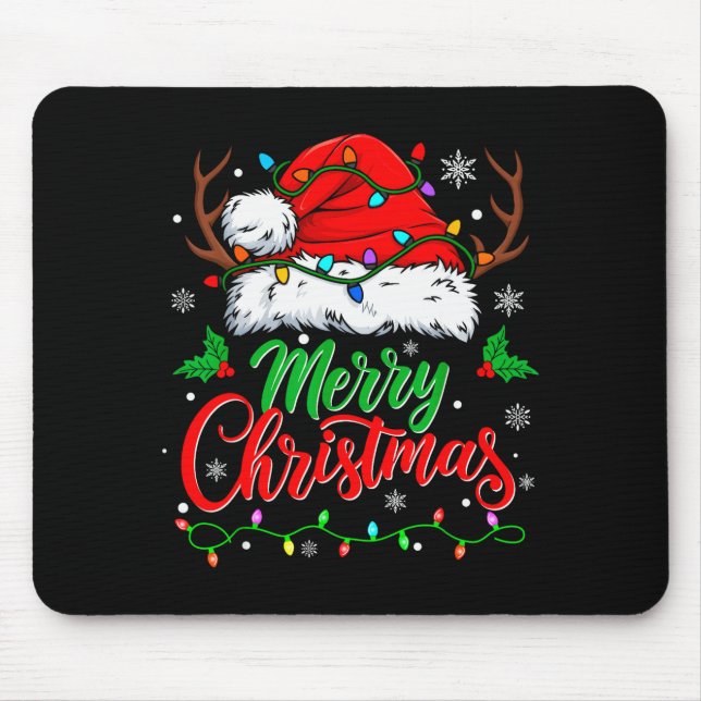 Merry Christmas Lights Red Santa Hat Xmas Family M Musmatta (Framsidan)