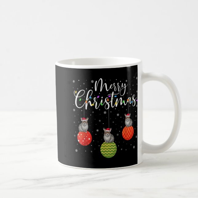 Merry Christmas Lights Santa Hat Ka Ugly Xmas T Sh Kaffemugg (Höger)
