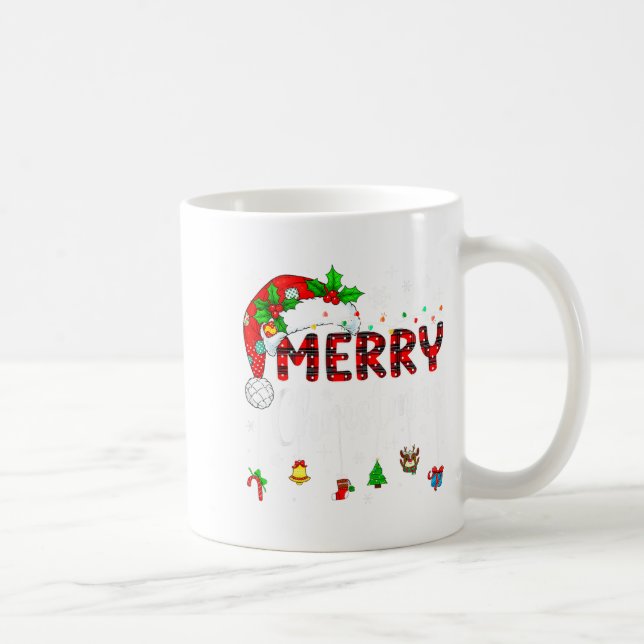 Merry Christmas Lights Santa Hat Xmas Family Match Kaffemugg (Höger)