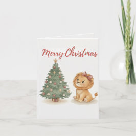 Merry Christmas Lion Card Tradition Treasures Kort
