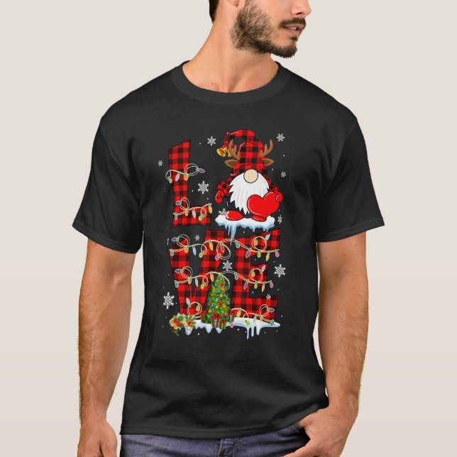 Merry Christmas Love  Gnome Winter Snow T Shirt (Framsida)