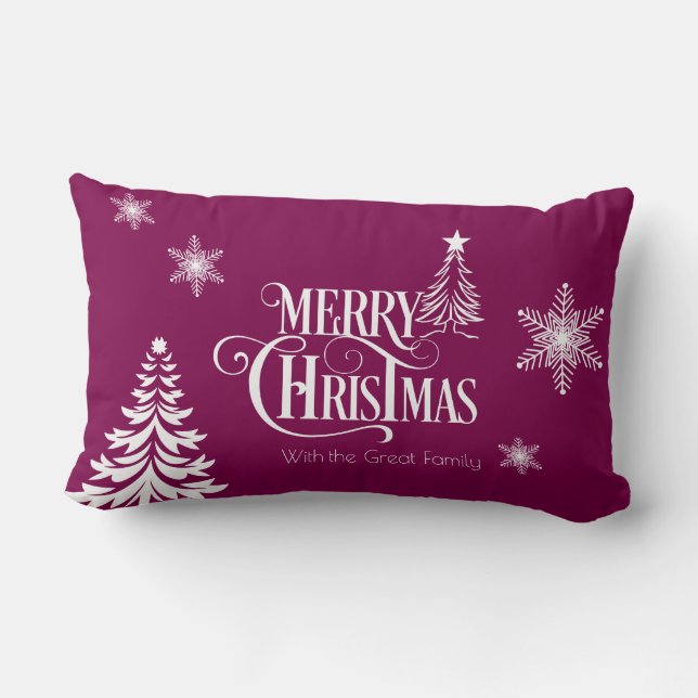 Merry Christmas Lumbarkudde (Baksida)
