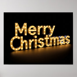 Merry Christmas Luxury Typography Poster Paper H03