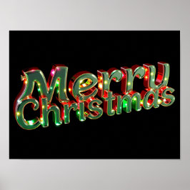 Merry Christmas Luxury Typography Poster Paper H09