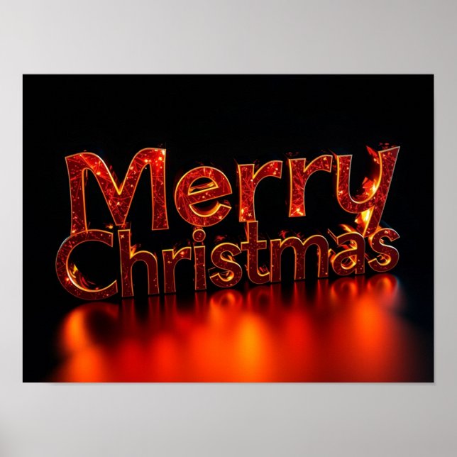Merry Christmas Luxury Typography Poster Paper H20 (Framsidan)