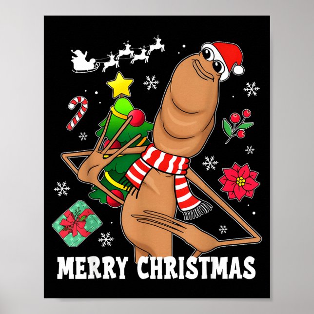 Merry Christmas Marcus The Worm Funny Unhinged Mem Poster (Framsidan)