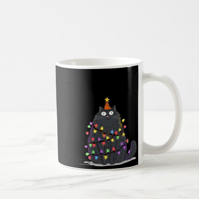Merry Christmas Meowy Cats Tree Lovers Cute Catmas Kaffemugg (Höger)
