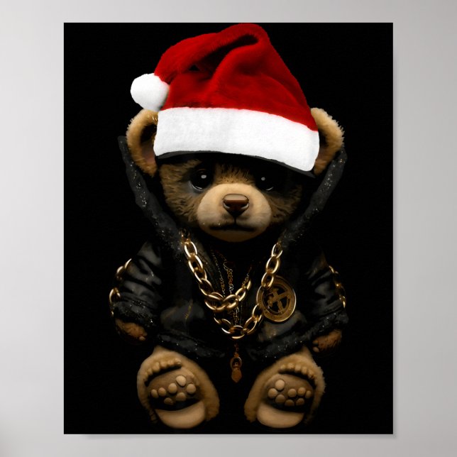 Merry Christmas Merry 2025 Teddy Fashion Rap Teddy Poster (Framsidan)