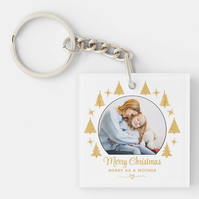 Merry Christmas Merry As A Mother White Gold Photo (Framsidan)