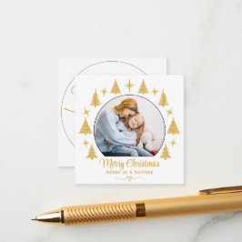 Merry Christmas Merry As A Mother White Gold Photo Tilläggskort