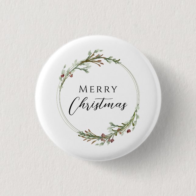 Merry Christmas Minimalist Wreath White Knapp (Framsida)