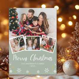 Merry Christmas Modern Photo Family Inbjudningar