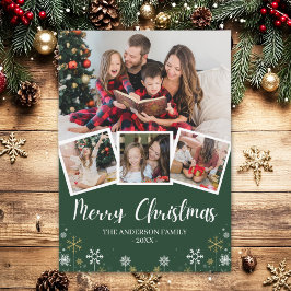 Merry Christmas Modern Photo Family Inbjudningar