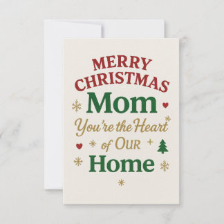 Merry Christmas Mom Card Tack Kort