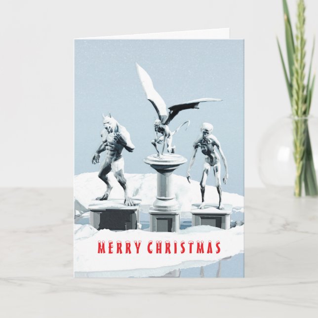 Merry Christmas. Monster ice sculptures Kort (Framsida)
