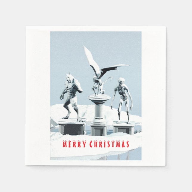 Merry Christmas. Monster ice sculptures Pappersservett (Framsidan)