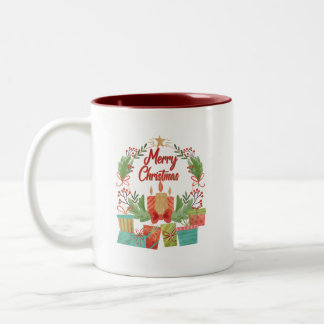 Merry Christmas Mug - Festive Holiday Coffee Cup Två-Tonad Mugg