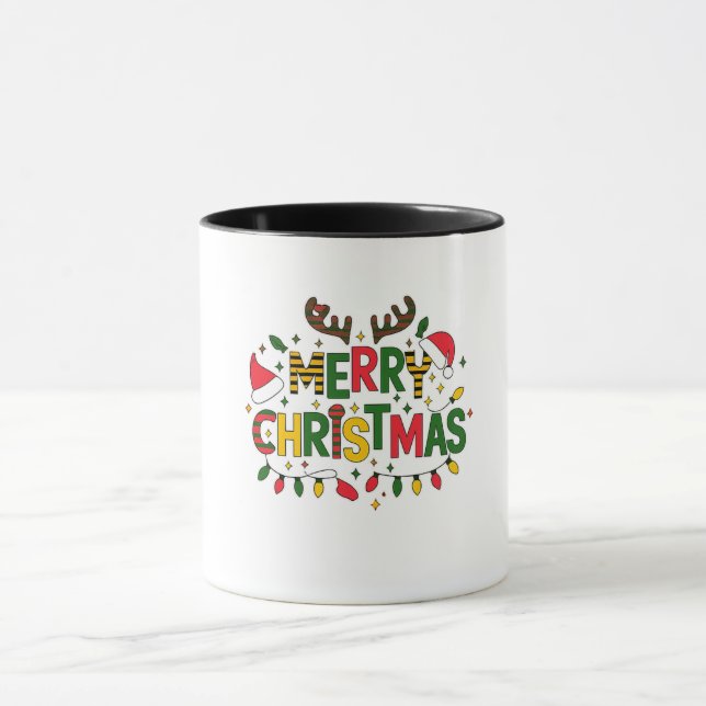 Merry Christmas Mug T-Shirt Mugg (Center)