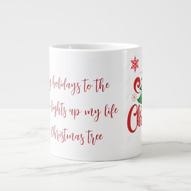 Merry Christmas Mug with Romantic Quote Jumbo Mugg (Framsidan)