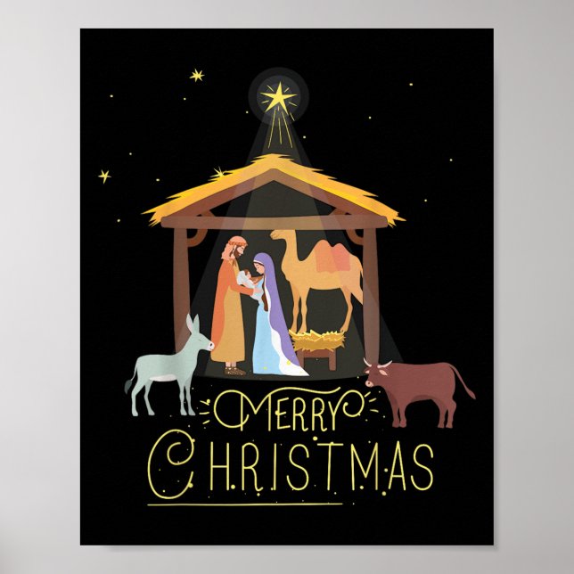 Merry Christmas - Nativity Scene North Star - Baby Poster (Framsidan)