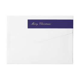 Merry Christmas Navy Blue Wrap-Around Label Etikettband