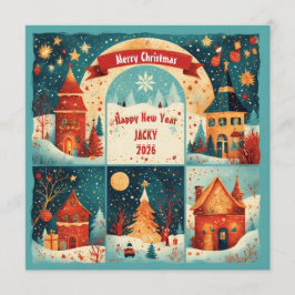 Merry Christmas New Year 2026 Inbjudningar