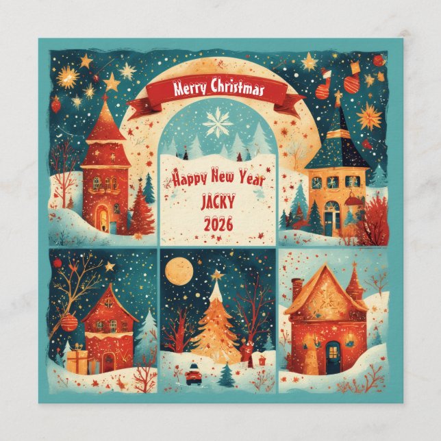 Merry Christmas New Year 2026 Inbjudningar (Framsida)